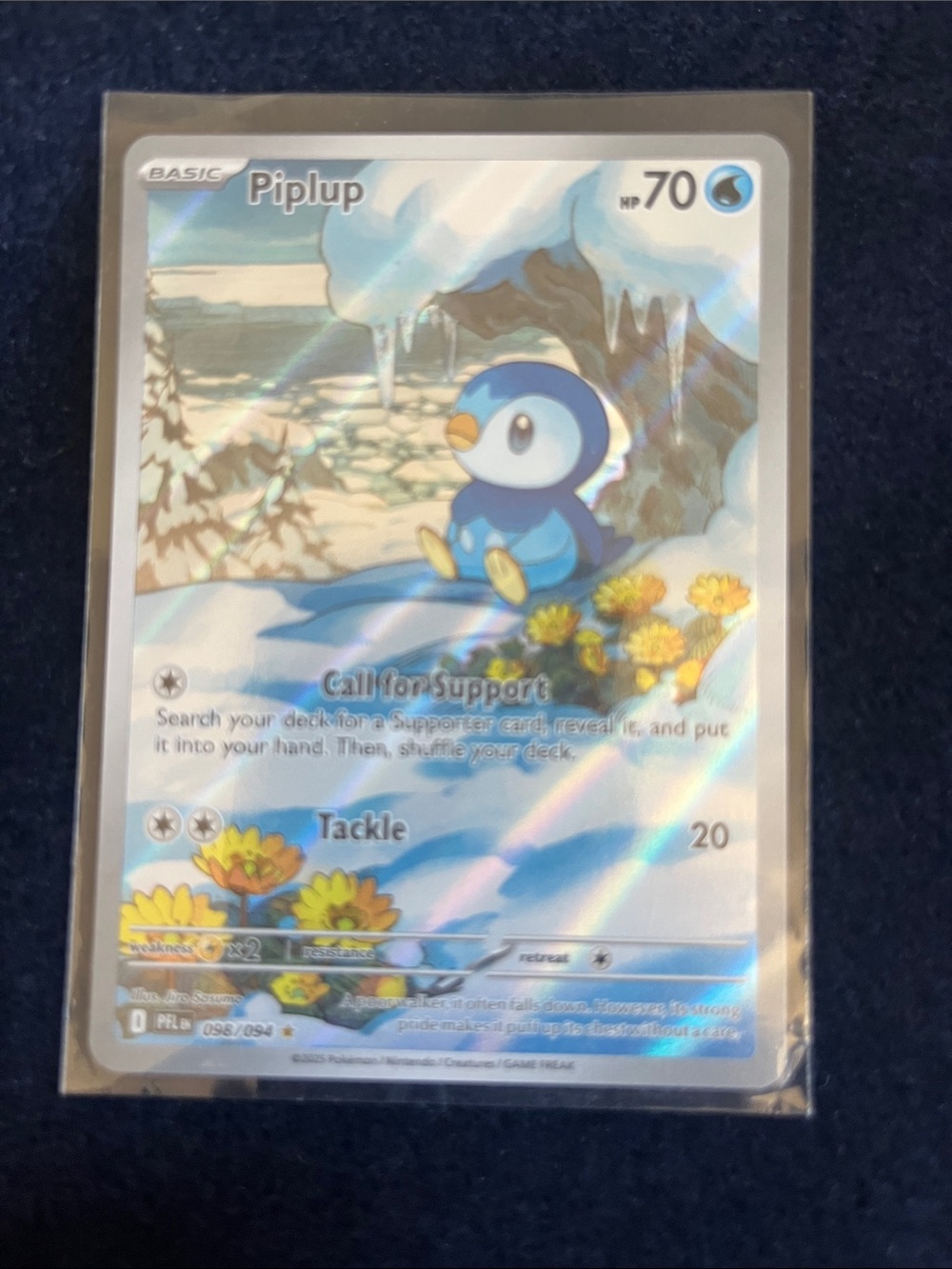 TCG Piplup Holographic Card - Blue